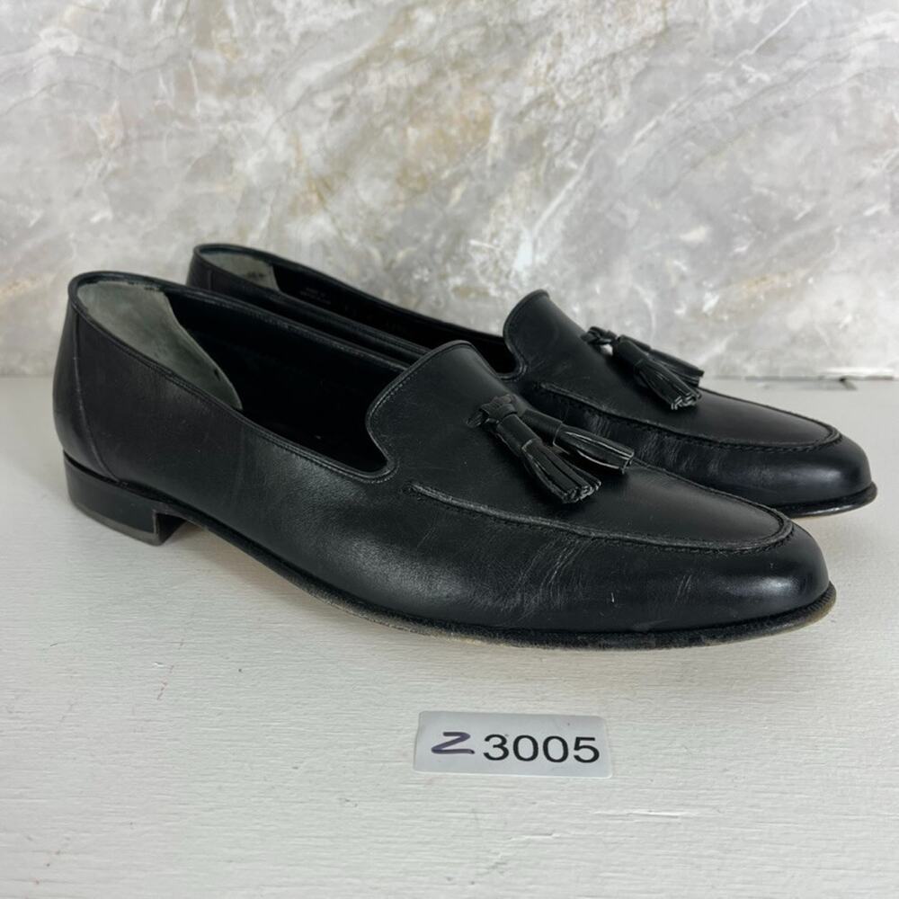 Vintage Bally Dress Shoes Black Tassel Loafers Men’s 11M Made In Switzerland - Picture 10 of 11